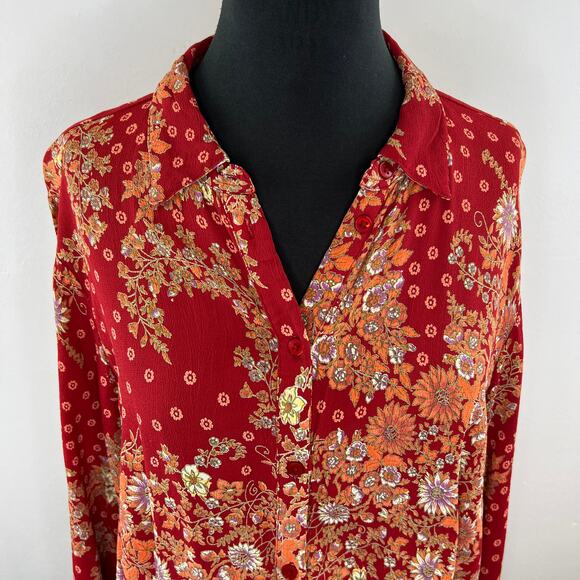 ASOS 70's Slim Fit Button-Up Long Sleeve Shirt in Retro Daisy Print Top Plus 16 - Picture 3 of 7